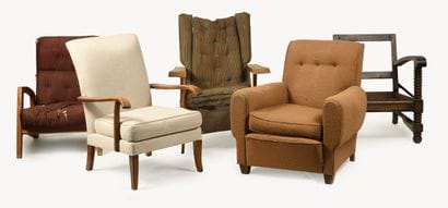 20th-Century Design
Set of five armchairs,...