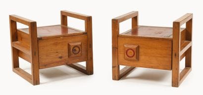 Travail FRANCAIS
Paire de chevets en bois...