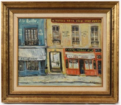 André VILLARET (né en 1921) 
Rue Montorgueil
Huile...