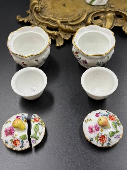 In the Meissen style
An ormolu inkwell of...