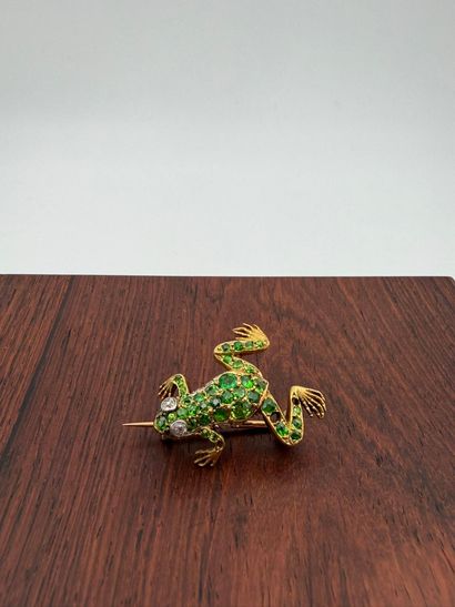 Brooch in 18K (750) yellow gold
(eagle head)...