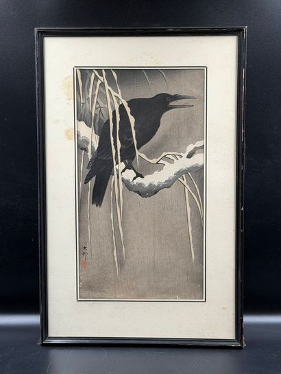 KOSON Ohara (1877-1945)
Otanzaku tate-e print.
Crow...