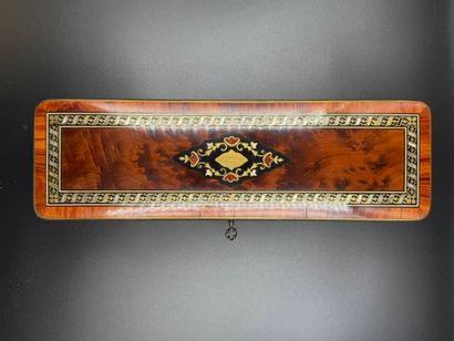 Box
in burr veneer, blackened wood, mother-of-pearl...