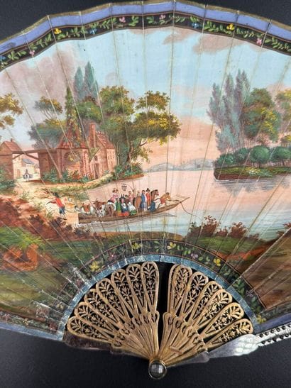 Le passage du gué, France, vers 1820
Bel...