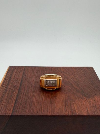 Ring in 18K (750) yellow and white gold
(eagle...