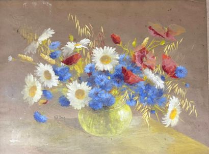 Noële BRUN, XXème siècle
Bouquet de fleurs;
Pastel...
