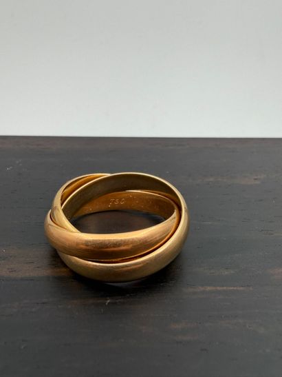 CARTIER
Three-colored 18K (750) gold ring,...