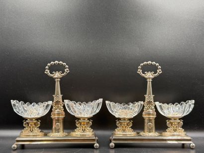 Paire de salières de table en argent (950)
(Cérès,...