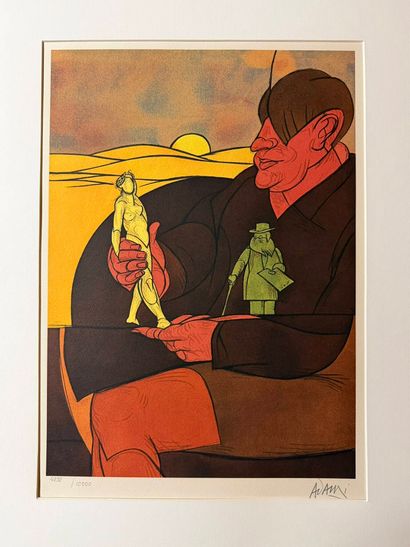 ADAMI Valerio, né en 1935
Portrait de Picasso
Lithographie...