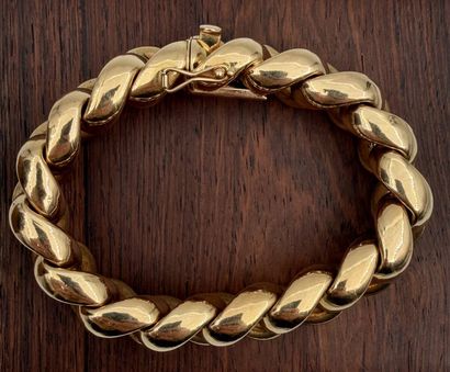 18k (750) yellow gold bracelet
with forçat...