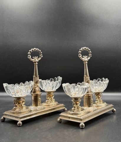 Paire de salières de table en argent (950)
(Cérès,...