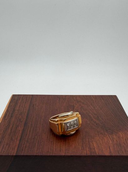 Ring in 18K (750) yellow and white gold
(eagle...