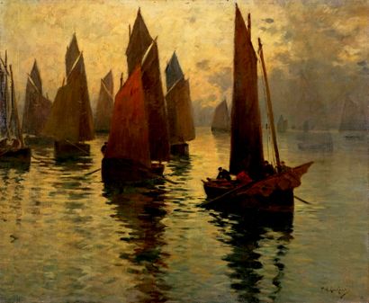 LEGOUT-GÉRARD Fernand, 1856-1924,
Barques...