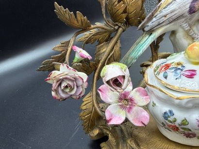 In the Meissen style
An ormolu inkwell of...