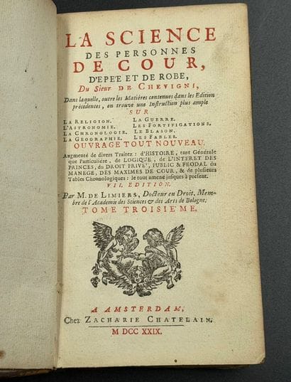CHEVIGNY
La science des personnes de cour,...