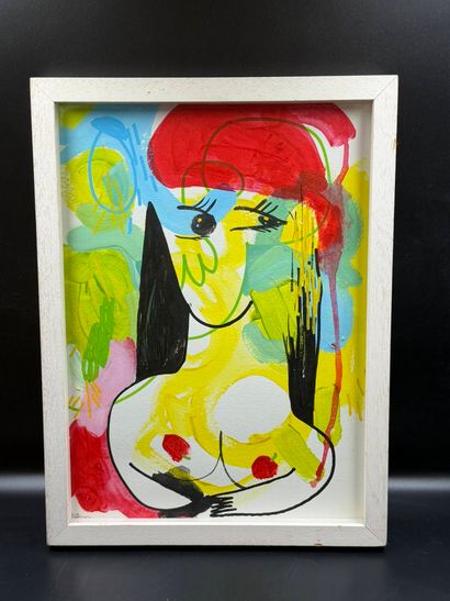 Jon BUGERMAN né en 1979
Portrait de femme
gouache...