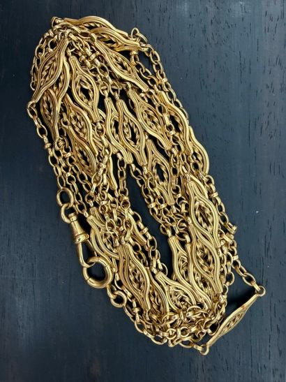 Sautoir in 18k (750) yellow gold and its...