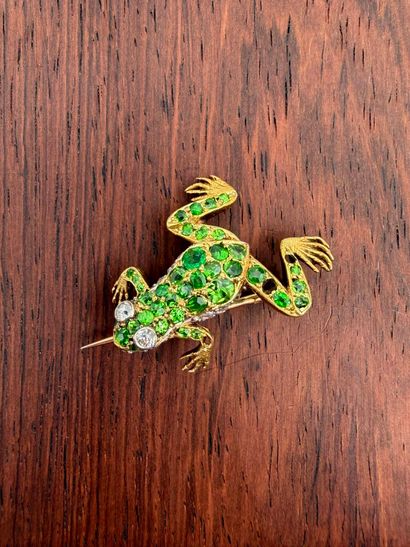 Brooch in 18K (750) yellow gold
(eagle head)...
