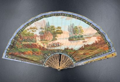 Le passage du gué, France, vers 1820
Bel...