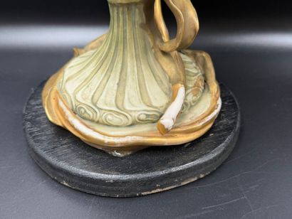 AMPHORA
Pair of large polychrome porcelain...