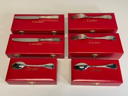 CARTIER
Ménagère à dessert en métal argenté...
