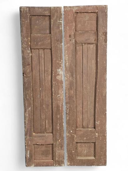 IRAN. Paire de PORTES DE PLACARD en bois...