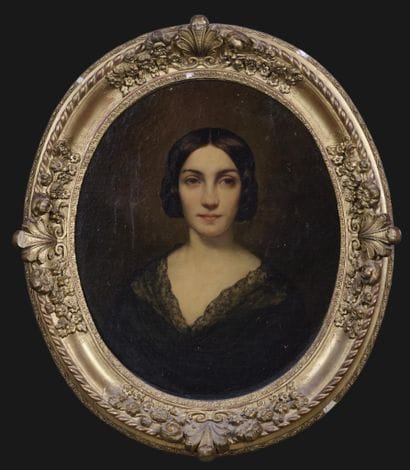 École du XIXe siècle. Portait de jeune femme...