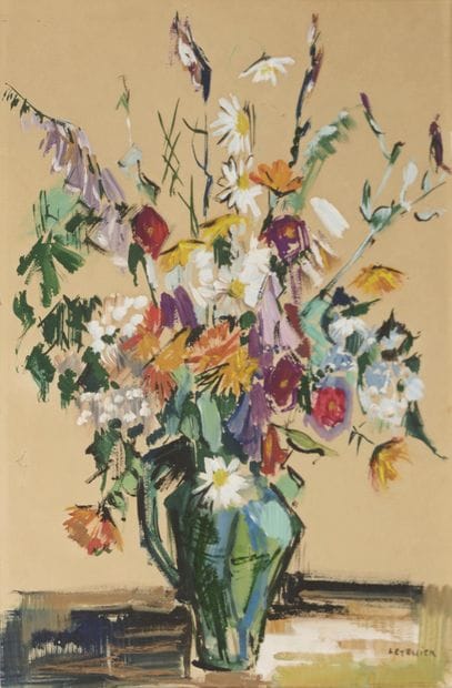 Pierre LETELLIER (1928-2000) Bouquet de fleurs....