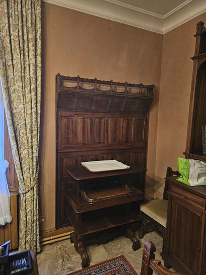 Three OFFICE FURNITURE PIECES and a wall-mounted...
