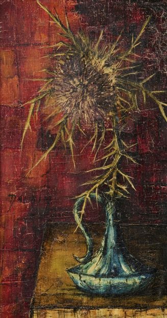 Jean-Pierre DAUBIN (1942) Cruche au chardon....