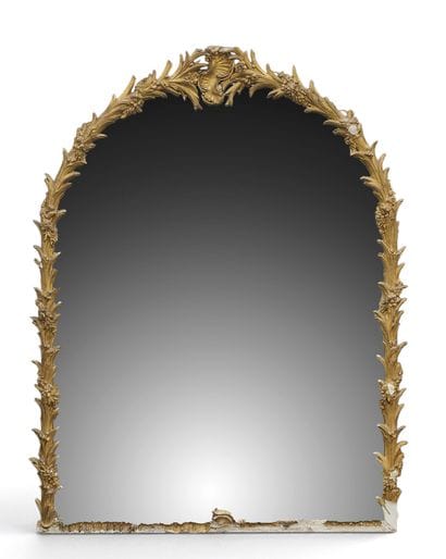 Important FIREPLACE MIRROR made of gilded...
