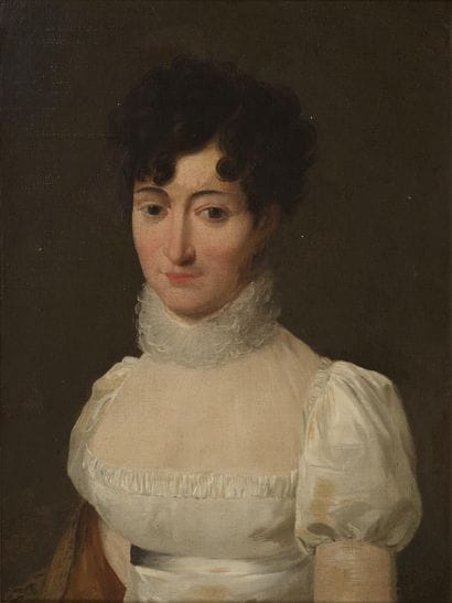 Ecole du XIXe siècle. Portrait d'élégante...