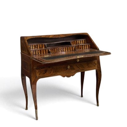 BUREAU DE PENTE en placage de bois de violette...