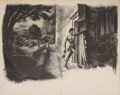 Mariano ANDREU (1888-1976) Thesée. Eau-forte....
