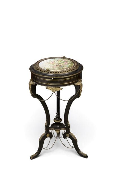 ATHENIAN-STYLE PLANTER in blackened wood...