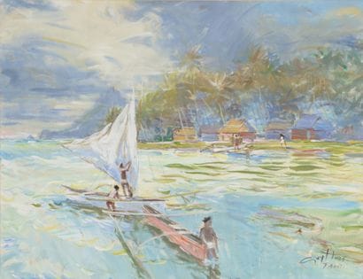 Guy HUZÉ (1912-1997) Gouache signée et située...