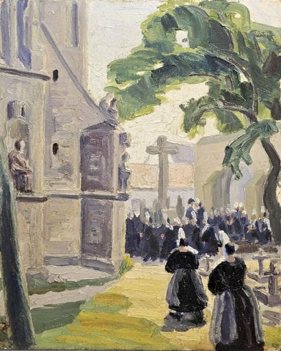 Ecole bretonne du XXe siècle. Bigoudens à...
