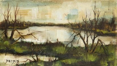 Jean-Pierre DAUBIN (1942) Arbrisseaux devant...
