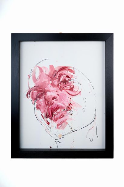 Philippe PASQUA (1965) Etude de visage. 
Huile...