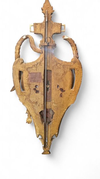 Important BAROMÈTRE- THERMOMÈTRE en bois...