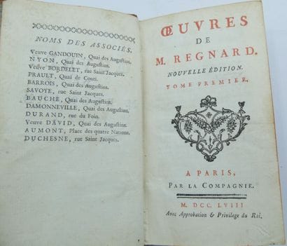 [LITTERATURE]. Ensemble de 6 Volumes.

Regnard....