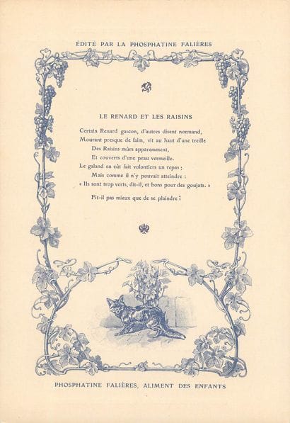 30 CHROMOS : Phosphatine Falières-Fables...