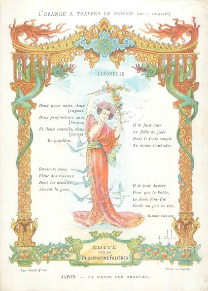 13 CHROMOS : Phosphatine Falières-Menus (vierge)-L'Orange...