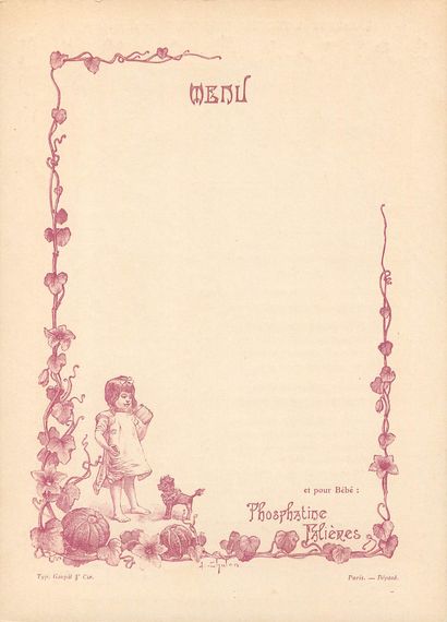 13 CHROMOS : Phosphatine Falières-Menus (vierge)-L'Orange...
