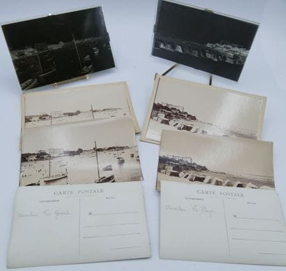 30 PHOTOGRAPHIES : 8 plaques de Verre et...