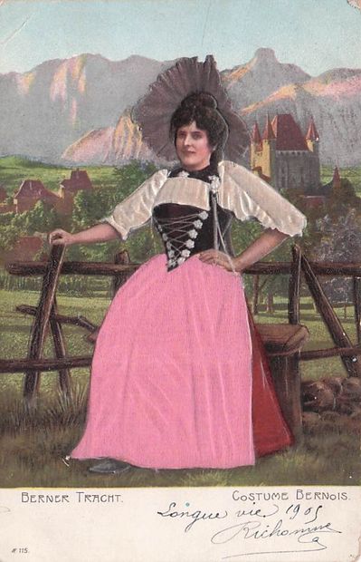 12 CARTES POSTALES SUISSE : Costumes de divers...