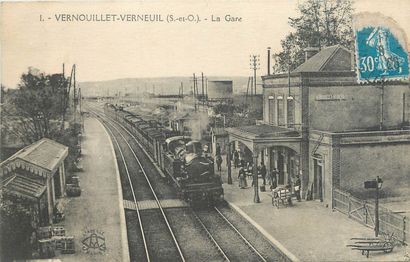 9 CARTES POSTALES GARES & TRAINS : Petite...