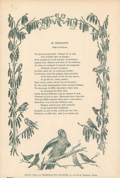 24 CHROMOS : Phosphatine Falières-Fables/Poésies...