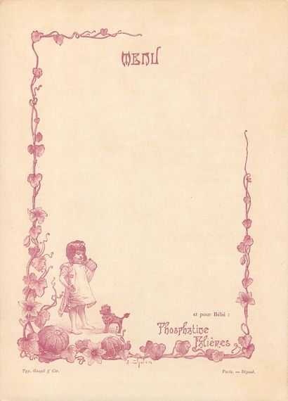 13 CHROMOS : Phosphatine Falières-Menus (vierge)-L'Orange...