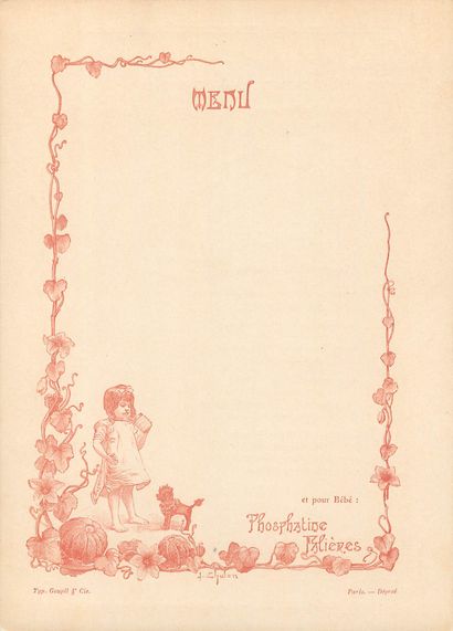 13 CHROMOS : Phosphatine Falières-Menus (vierge)-L'Orange...